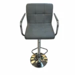 Padded Armrest Bar Chair – Grey / Chrome — product view
