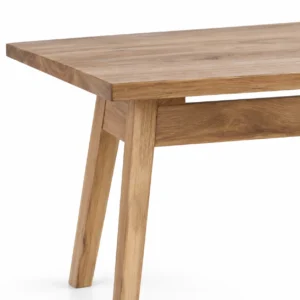 Rectangular dining table with angled legs — tabletop edge and leg detail