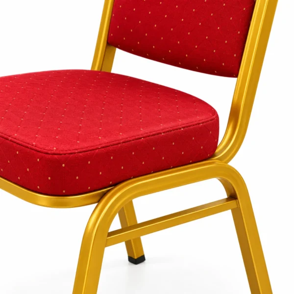 Red Banquet Chair – Gold Frame — seat detail