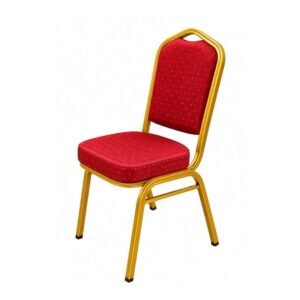 Red Banquet Chair – Gold Frame