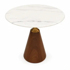 Round Café Table – Brown Pedestal Base