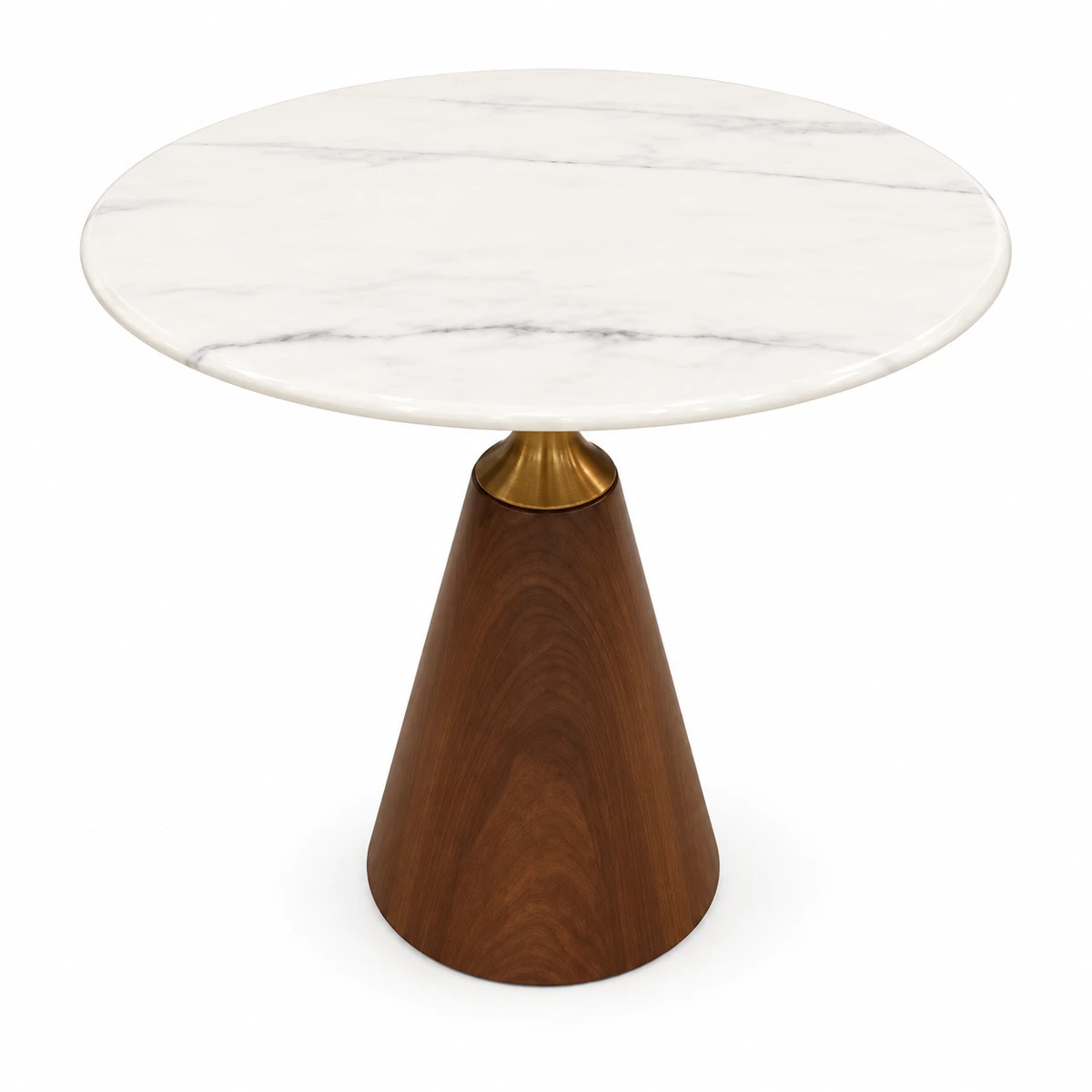 Round Café Table – Brown Pedestal Base — product view