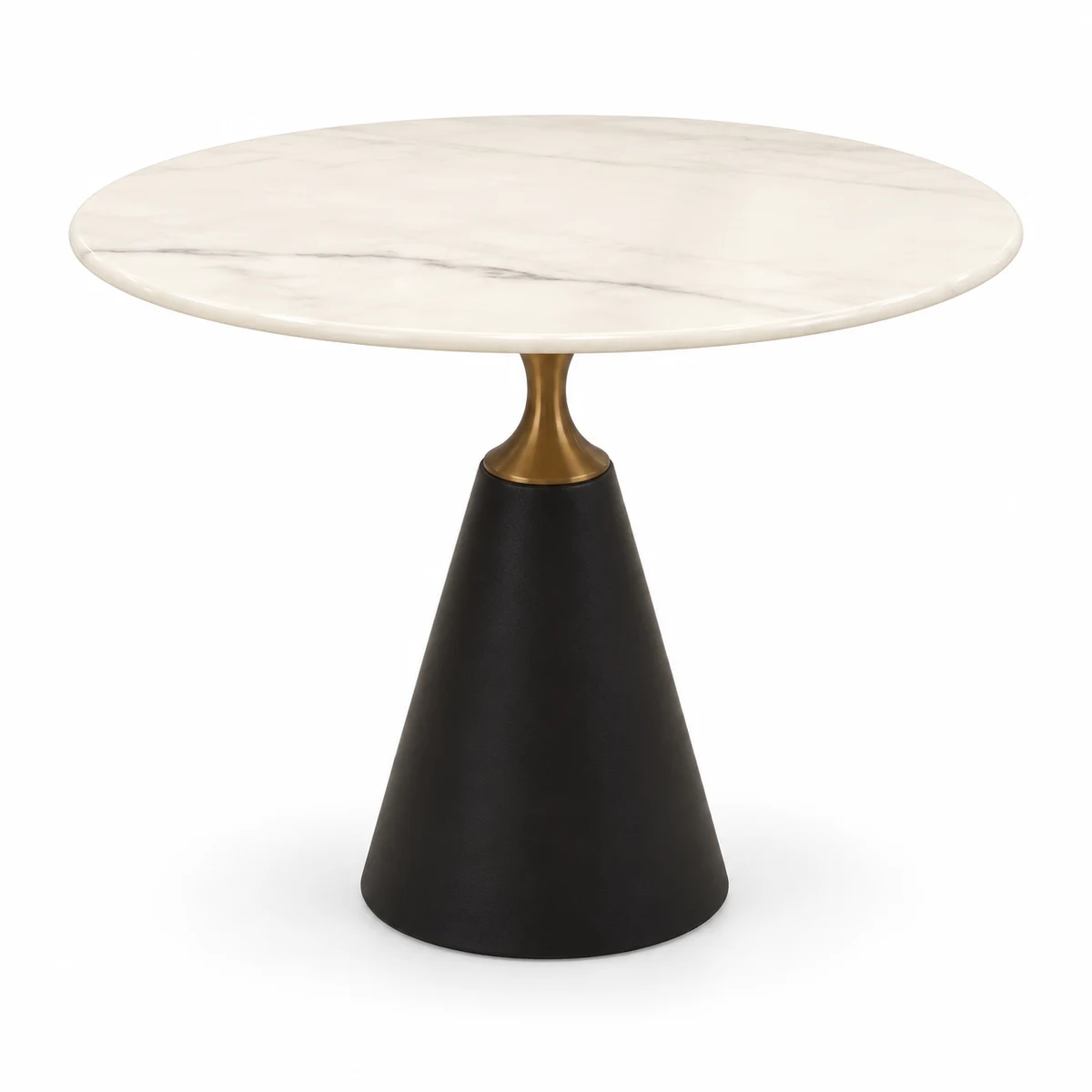 Round Café Table – Dark Pedestal Base — front view