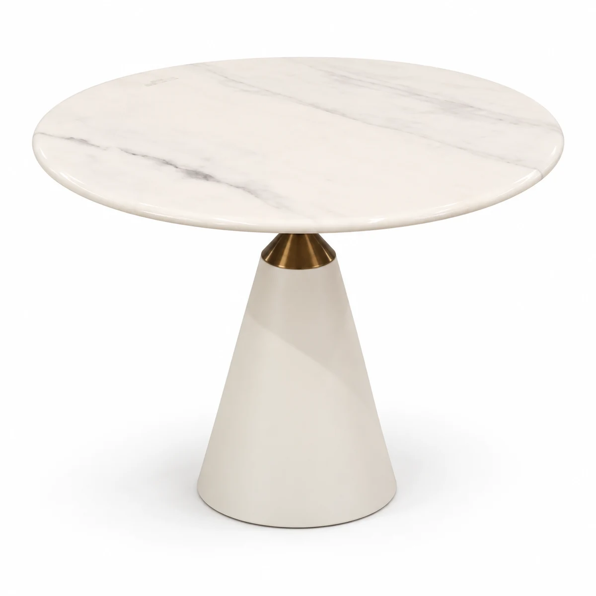 Round Café Table – White Pedestal Base — front view