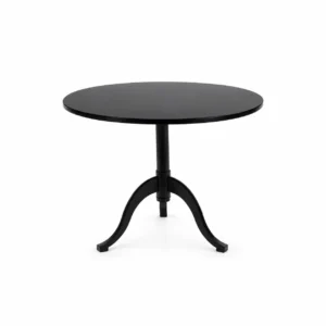 Round Pedestal Café Table — Black