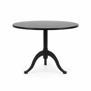 Round Pedestal Café Table — Black — side