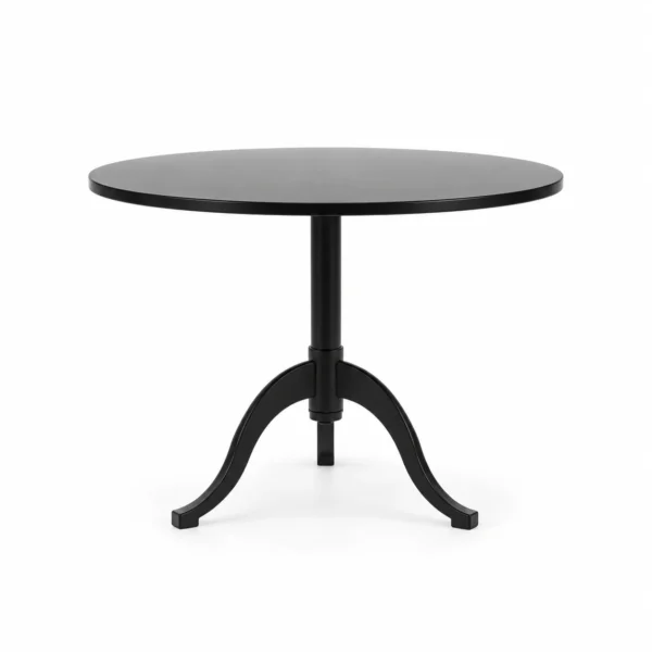 Round Pedestal Café Table — Black — side