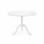 Round Pedestal Café Table — White — product view