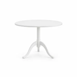 Round Pedestal Café Table — White — side