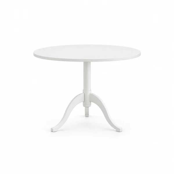 Round Pedestal Café Table — White — side