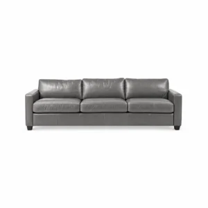 Three-Seat Upholstered Sofa — Grey