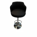 Upholstered Armrest Bar Chair – Black / Chrome — product view