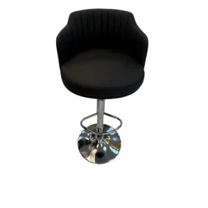 Upholstered Armrest Bar Chair – Black / Chrome