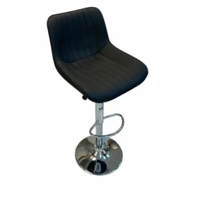 Upholstered Bar Chair – Black / Chrome