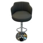 Upholstered Bar Chair with Armrests – Charcoal — product view