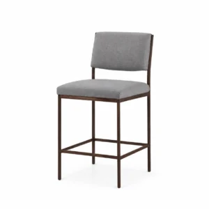Upholstered Bar Chair with Slim Frame — Grey
