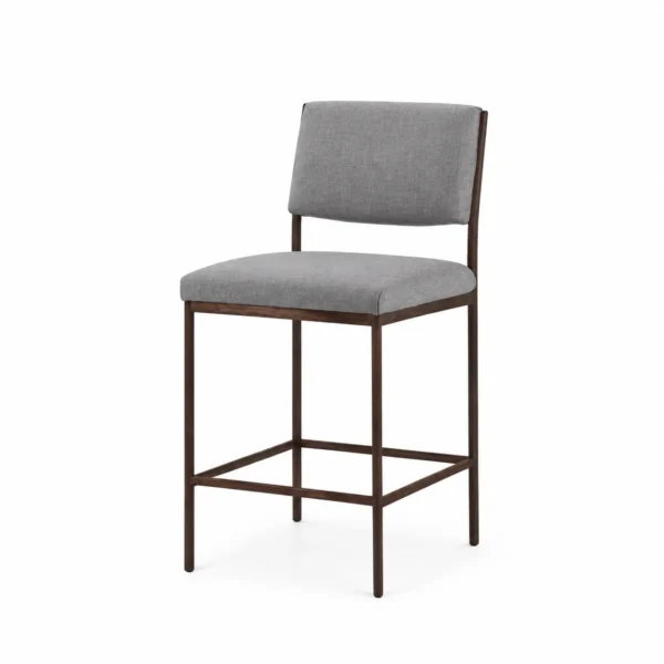 Upholstered Bar Chair with Slim Frame — Grey — product view Upholstered Bar Chair with Slim Frame — Grey