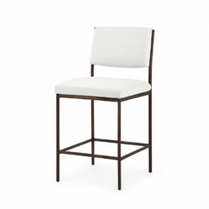 Upholstered Bar Chair with Slim Frame — White