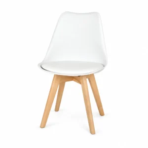 White Dining Chair – Wooden Legs