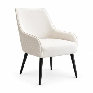White Quilted Upholstered Accent Chair