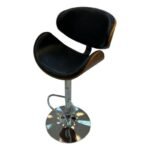 Wood Accent Bar Chair – Black / Chrome — product view