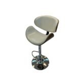 Wood Accent Bar Chair – White / Chrome — product view