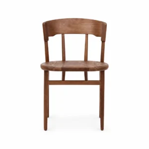 Wooden Dining Chair with Slatted Back