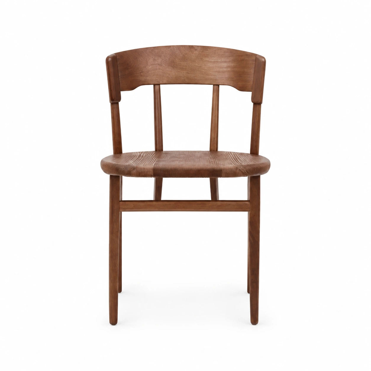 Wooden Dining Chair with Slatted Back — product view