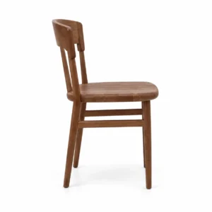 Wooden Dining Chair with Slatted Back — side