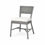 Woven-Back Dining Chair with Padded Seat — Grey — product view