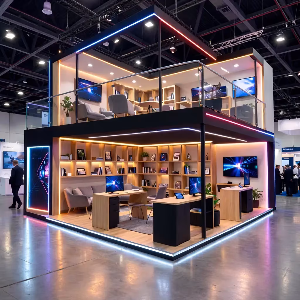 Exhibition booth design and event display setup